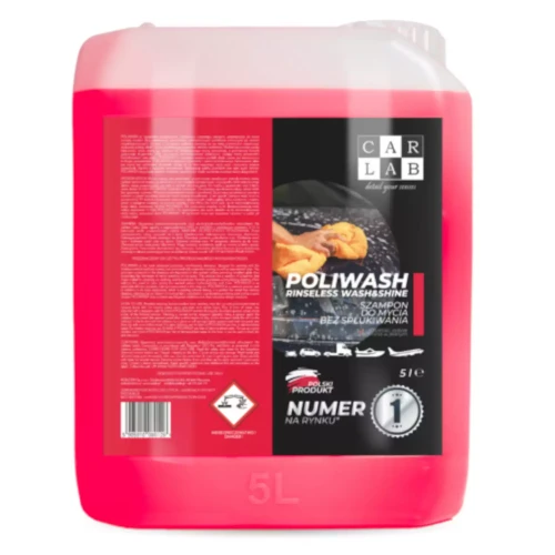 CARLAB Poliwash Red - polimerowy szampon samochodowy do mycia bez spłukiwania rinseless 5L - Sklep detailingowy Automotive Care