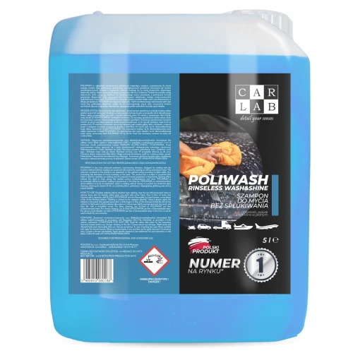 CARLAB Poliwash Blue - polimerowy szampon samochodowy do mycia bez spłukiwania rinseless 5L - Sklep detailingowy Automotive Care