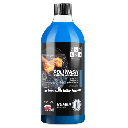 CARLAB Poliwash Blue - polimerowy szampon samochodowy do mycia bez spłukiwania rinseless 750ml - Sklep detailingowy Automotive Care