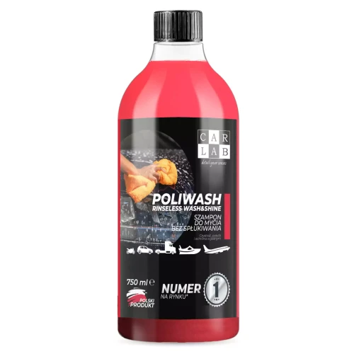 CARLAB Poliwash Red - polimerowy szampon samochodowy do mycia bez spłukiwania rinseless 750ml - Sklep detailingowy Automotive Care
