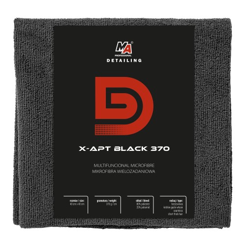 MA Professional Detailing X-APT BLACK 370GSM - wielozadaniowa mikrofibra bezszwowa 40x40cm - Sklep detailingowy Automotive Care