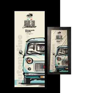 Automotive Care Flag - flaga do powieszenia, dekoracja do garażu 200x80cm